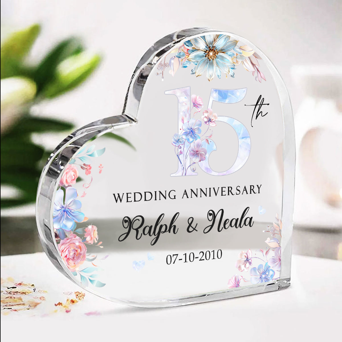 15th Wedding Anniversary – Acrylic Plaque, Personalized 15th Wedding Anniversary Gift, 15 Year Crystal Anniversary Gifts, Fifteen Year Anniversary Gifts
