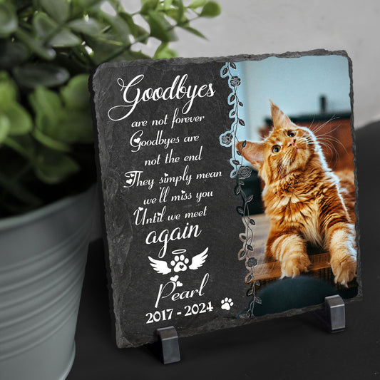 Custom Cat Memorial Photo Stone, Personalized Pet Remembrance Plaque, Cat Loss Sympathy Gift