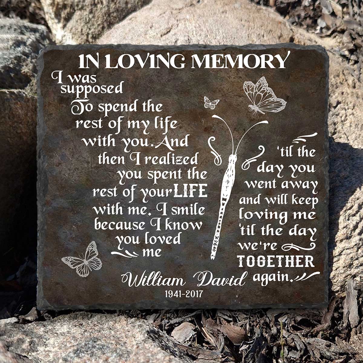 In Loving Memory Stone Slate, Personalized Memorial Plaque, Sympathy Bereavement Gift
