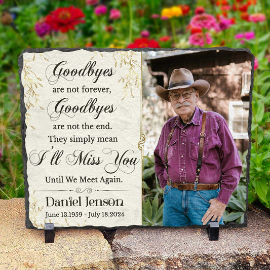 Goodbyes Are Not Forever Memorial Plaques – In Memory Of Plaque – Remembrance Gifts – Gravestone Plaques For Loss of Loved One