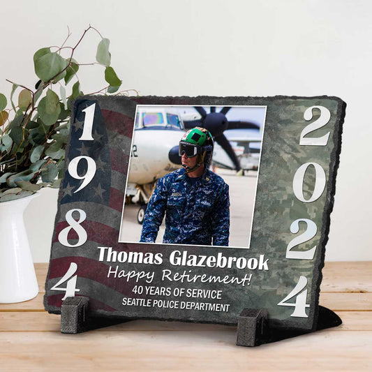 Personalized Air Force Retirement Slate Plaque – Air Force Retirement Gifts For Him – Gift For Retired Air Force