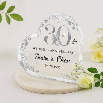30th Wedding Anniversary Acrylic Plaque, Personalized 30 Year Aanniversary Gift, Pearl Wedding Anniversary Gifts, Thirty Year Anniversary Keepsake