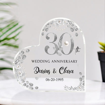 30th Wedding Anniversary Acrylic Plaque, Personalized 30 Year Aanniversary Gift, Pearl Wedding Anniversary Gifts, Thirty Year Anniversary Keepsake