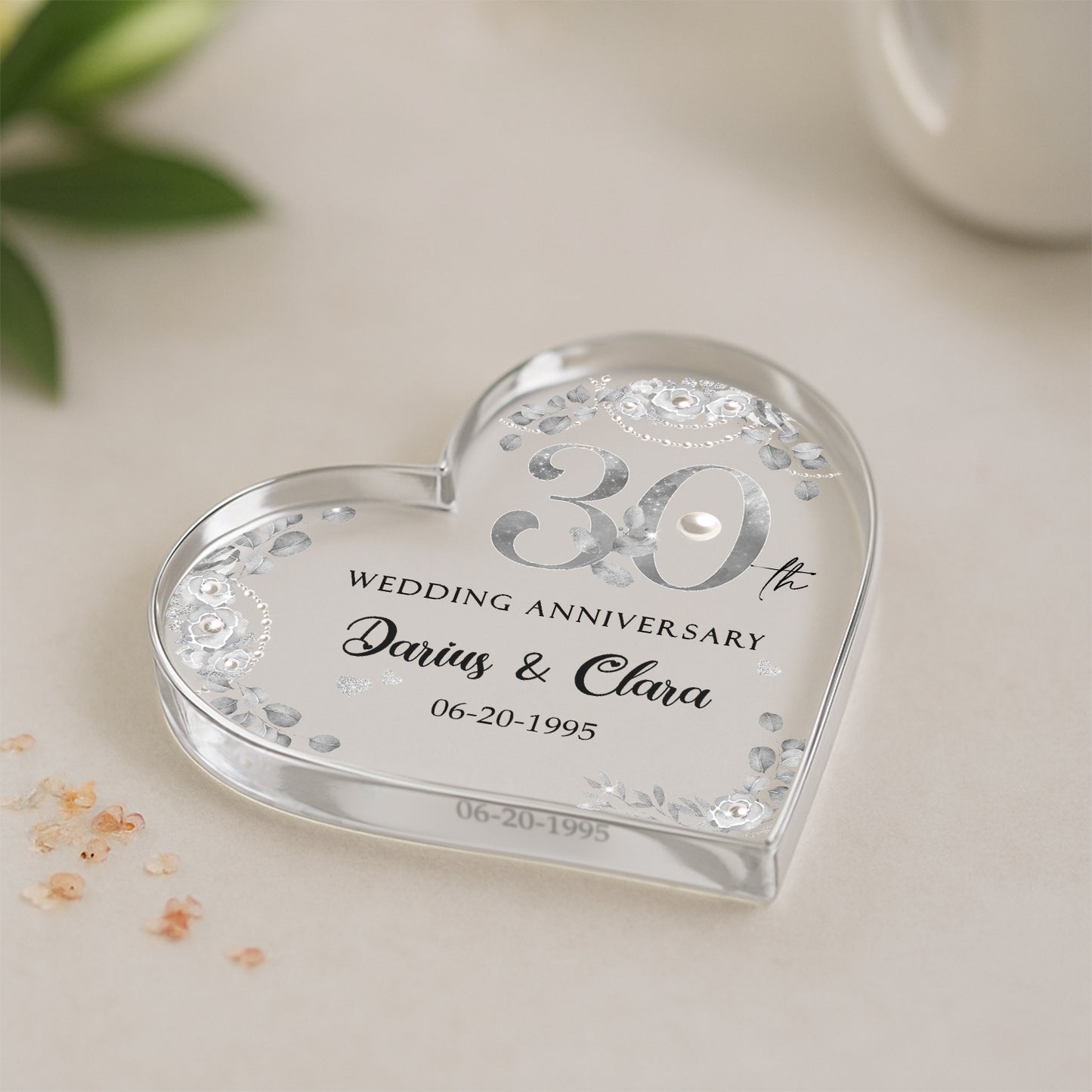 30th Wedding Anniversary Acrylic Plaque, Personalized 30 Year Aanniversary Gift, Pearl Wedding Anniversary Gifts, Thirty Year Anniversary Keepsake