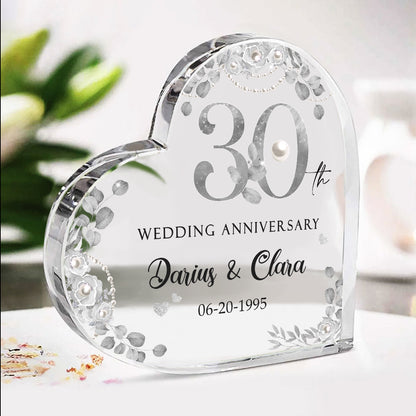 30th Wedding Anniversary Acrylic Plaque, Personalized 30 Year Aanniversary Gift, Pearl Wedding Anniversary Gifts, Thirty Year Anniversary Keepsake