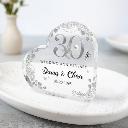 30th Wedding Anniversary Acrylic Plaque, Personalized 30 Year Aanniversary Gift, Pearl Wedding Anniversary Gifts, Thirty Year Anniversary Keepsake