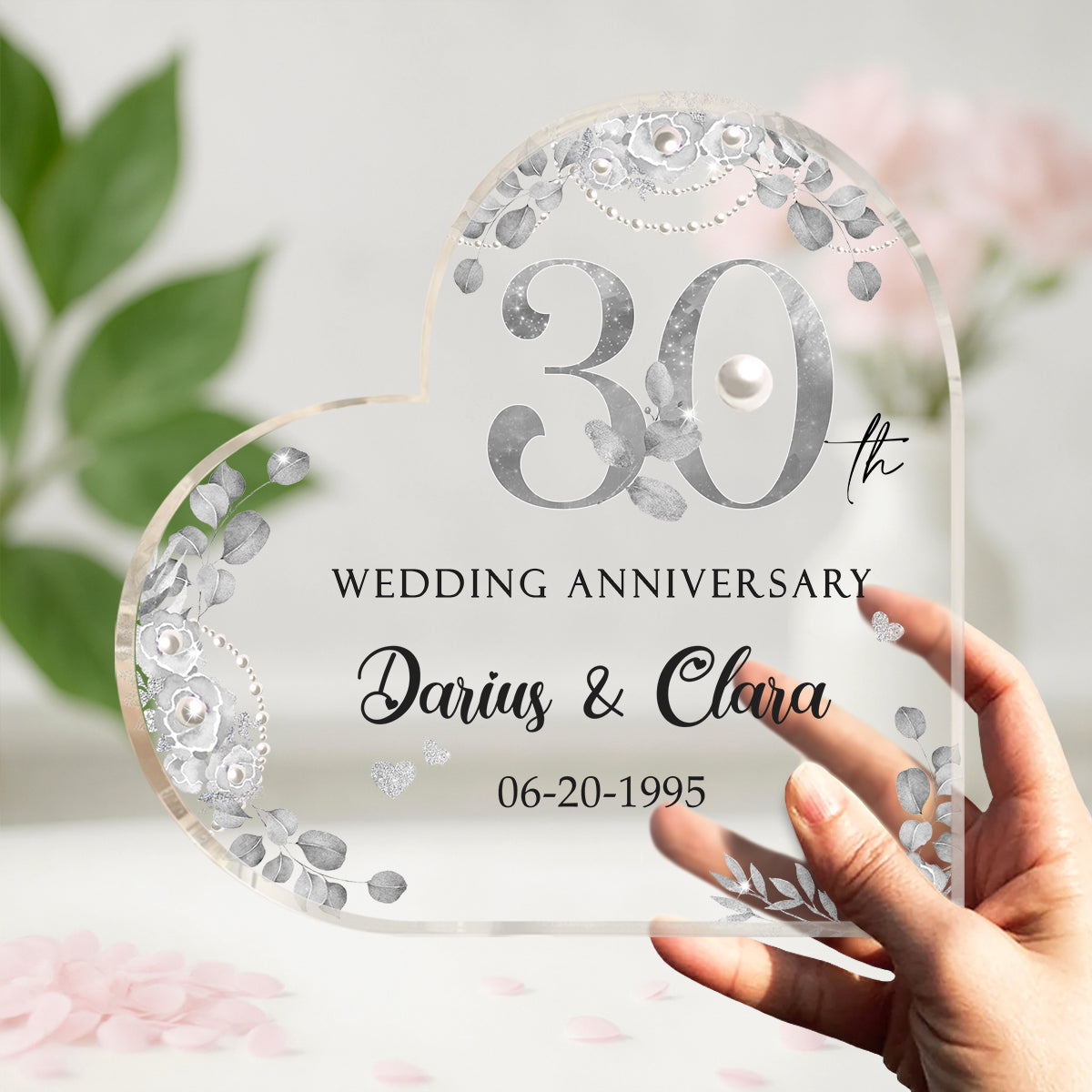30th Wedding Anniversary Acrylic Plaque, Personalized 30 Year Aanniversary Gift, Pearl Wedding Anniversary Gifts, Thirty Year Anniversary Keepsake