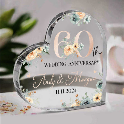Personalized 60th Wedding Anniversary Gift – 60th Wedding Anniversary Acrylic Plaque – 60th Anniversary Gift for Parents, Grandparents