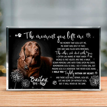 Dog Remembrance Plaque Personalized Photo - Custom Pet Memorial Gifts - Sympathy Gift For Loss Of Dog