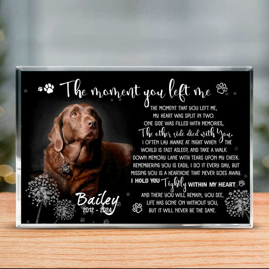 Dog Remembrance Plaque Personalized Photo - Custom Pet Memorial Gifts - Sympathy Gift For Loss Of Dog