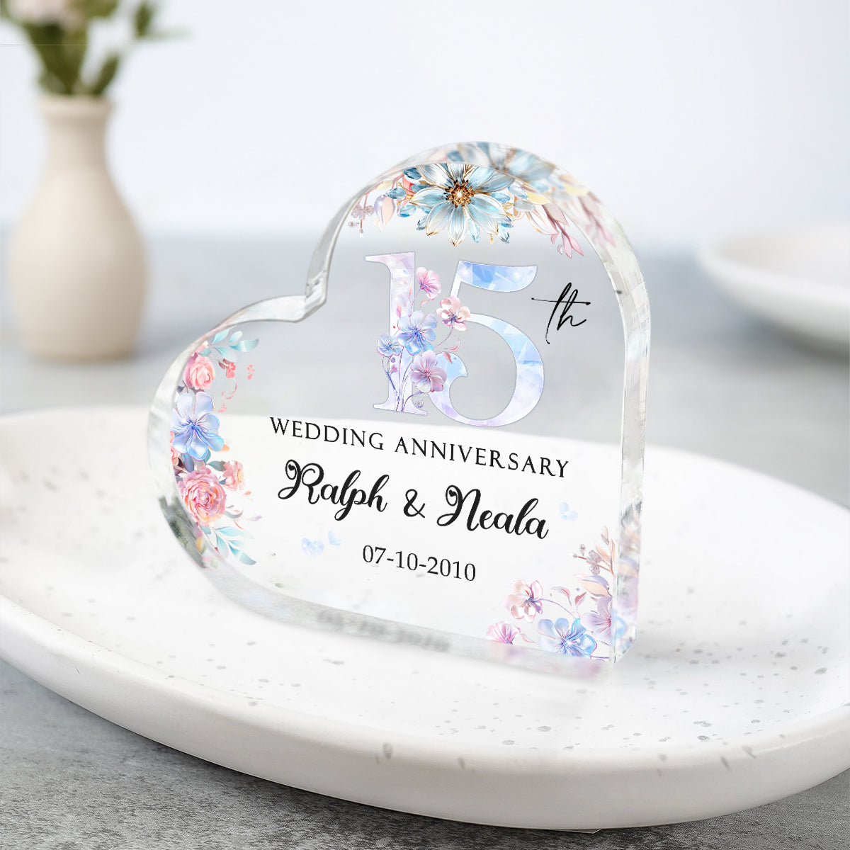 15th Wedding Anniversary – Acrylic Plaque, Personalized 15th Wedding Anniversary Gift, 15 Year Crystal Anniversary Gifts, Fifteen Year Anniversary Gifts