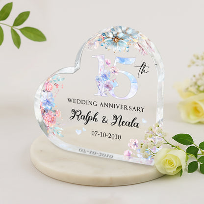 15th Wedding Anniversary – Acrylic Plaque, Personalized 15th Wedding Anniversary Gift, 15 Year Crystal Anniversary Gifts, Fifteen Year Anniversary Gifts