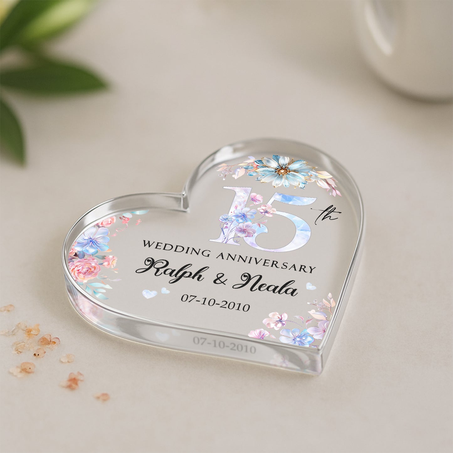 15th Wedding Anniversary – Acrylic Plaque, Personalized 15th Wedding Anniversary Gift, 15 Year Crystal Anniversary Gifts, Fifteen Year Anniversary Gifts