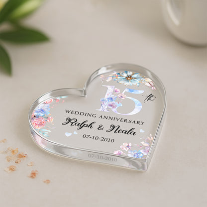 15th Wedding Anniversary – Acrylic Plaque, Personalized 15th Wedding Anniversary Gift, 15 Year Crystal Anniversary Gifts, Fifteen Year Anniversary Gifts