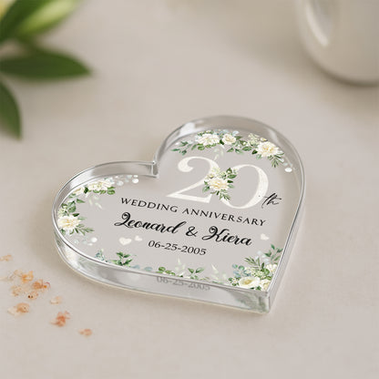 20th Wedding Anniversary Acrylic Plaque - Personalized 20th Anniversary Gift - Twenty Year Anniversary Gift