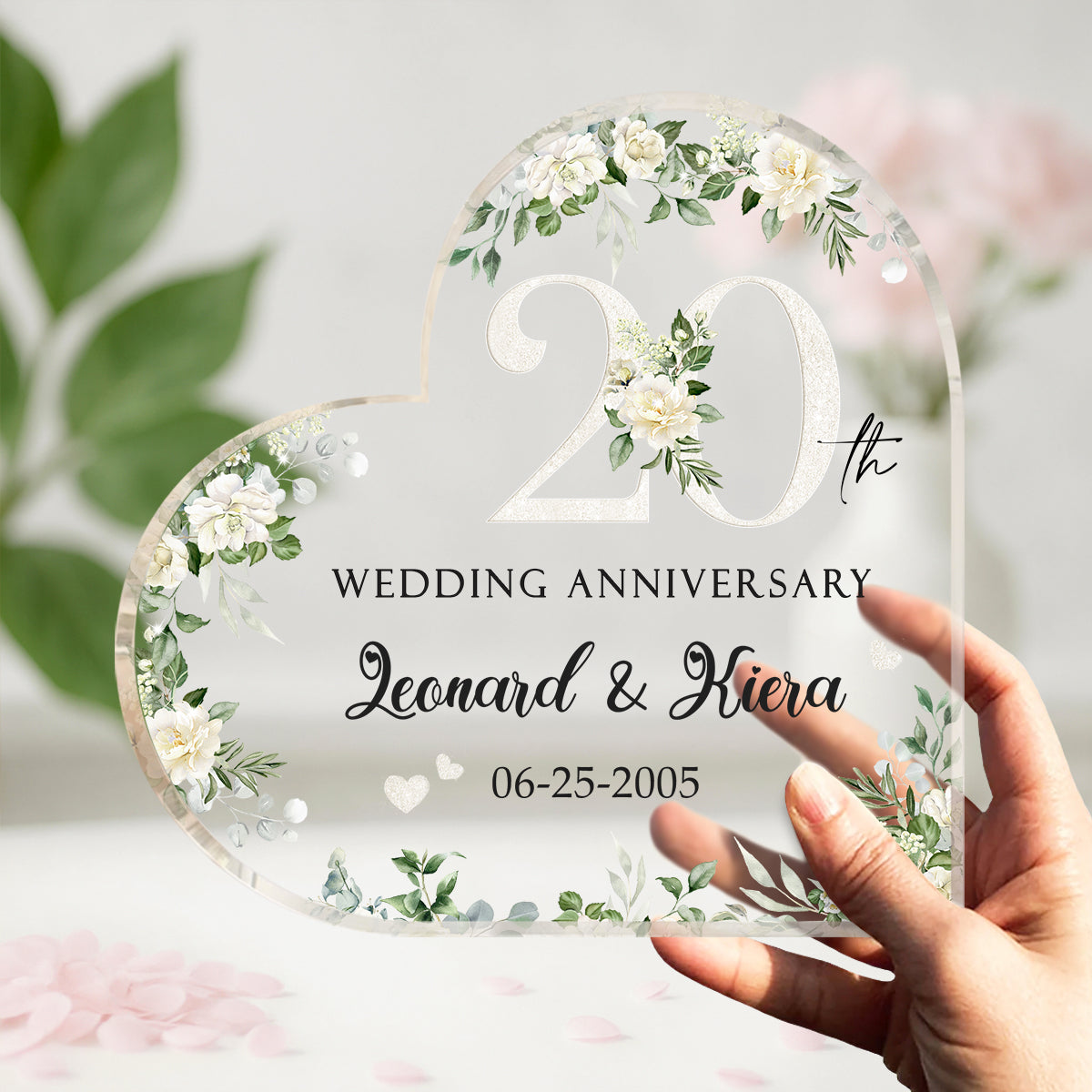 20th Wedding Anniversary Acrylic Plaque - Personalized 20th Anniversary Gift - Twenty Year Anniversary Gift