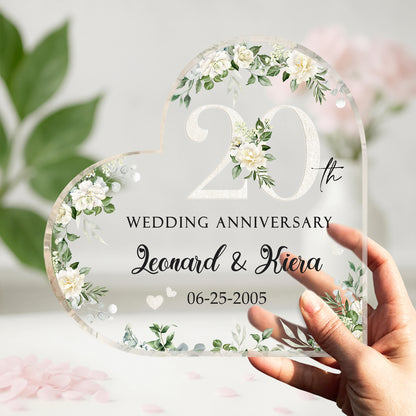 20th Wedding Anniversary Acrylic Plaque - Personalized 20th Anniversary Gift - Twenty Year Anniversary Gift