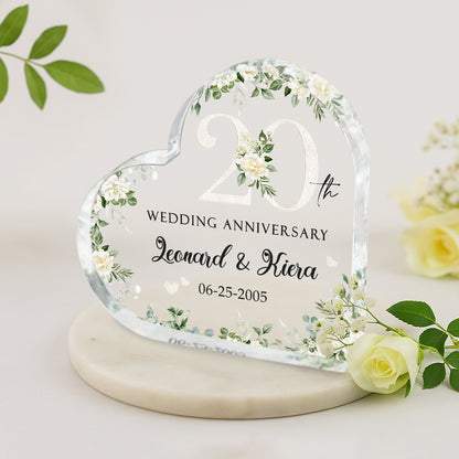 20th Wedding Anniversary Acrylic Plaque - Personalized 20th Anniversary Gift - Twenty Year Anniversary Gift