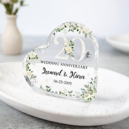 20th Wedding Anniversary Acrylic Plaque - Personalized 20th Anniversary Gift - Twenty Year Anniversary Gift