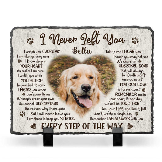 I Never Left You – Personalized Pet Headstone, Dog Memorial Stone with Picture, Pet Loss Gifts