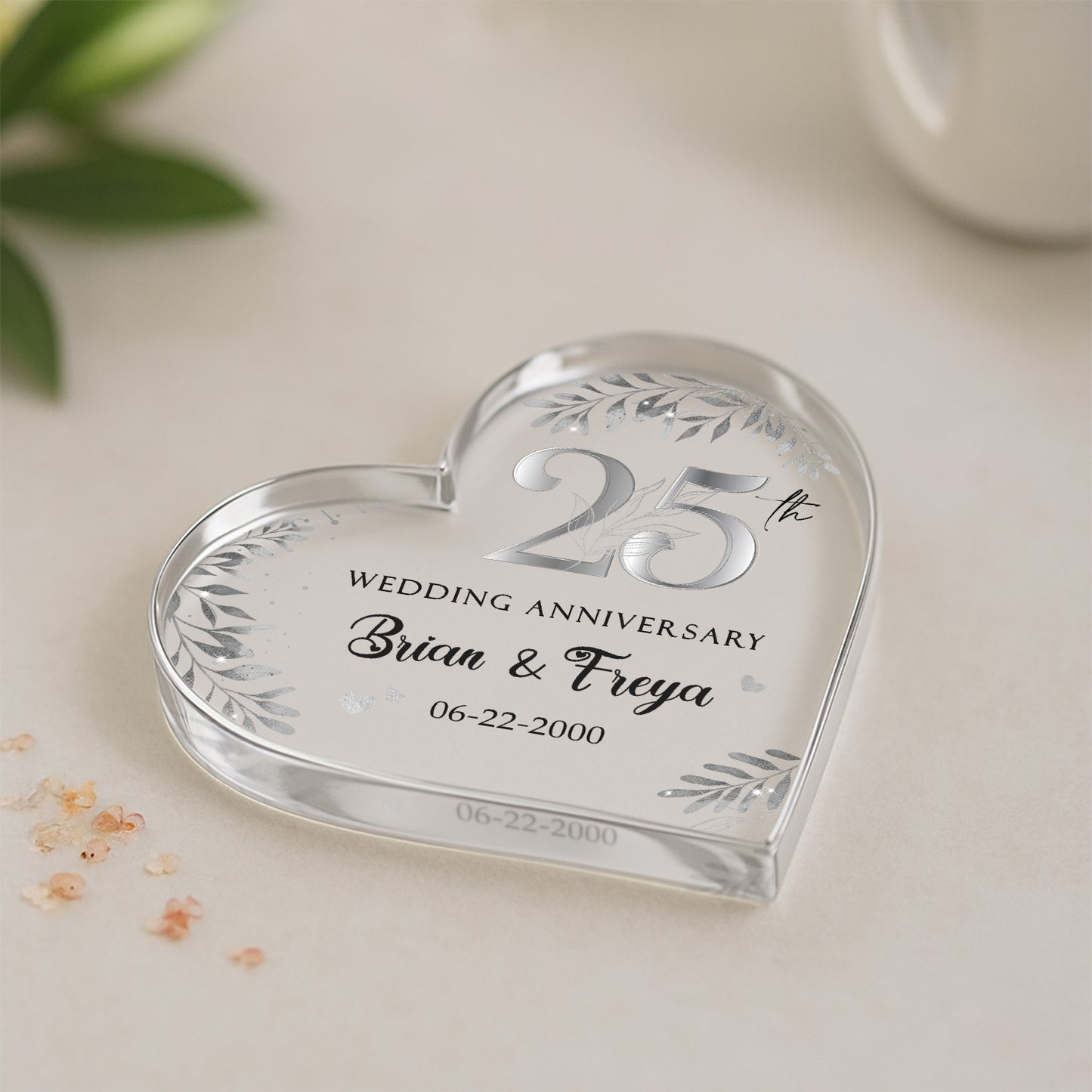 25th Wedding Anniversary – Customized Acrylic Plaque, Personalized 25th Anniversary Gifts, 25 Year Silver Anniversary Gifts, Gift For 25th Marriage Anniversary