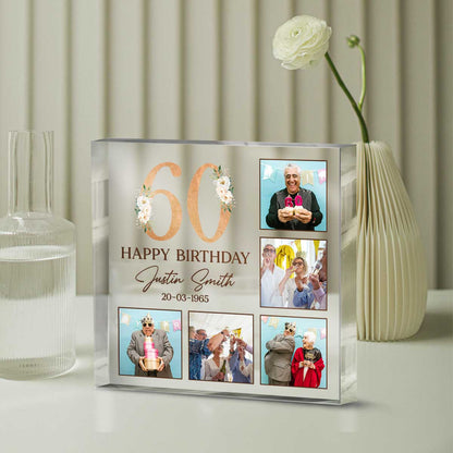 Personalized 60th Birthday Photo Plaque, Custom 60th Birthday Gifts, Mens 60th Birthday Gifts, Unique 60th Birthday Gifts For Him