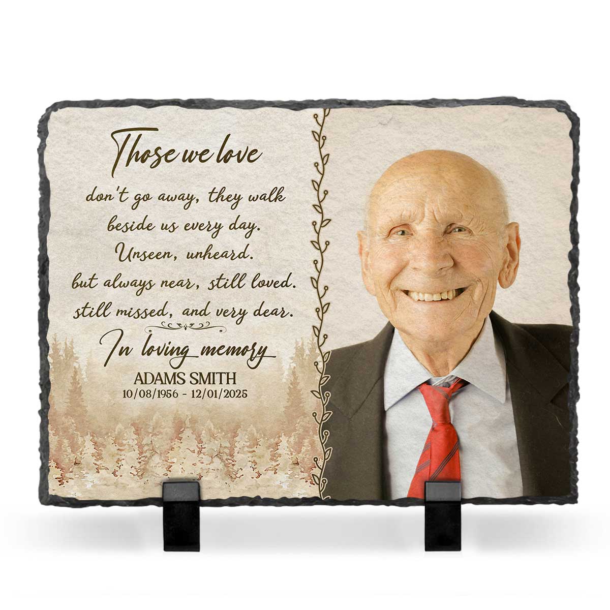 Personalized Memorial Plaque With Picture – Custom Memorial Keepsakes – Gifts For Bereavement – Those We Love Dont Go Away