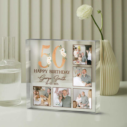 Personalized 50th Birthday Photo Plaque, Custom 50th Birthday Gifts, 50th Birthday Gifts For Men, 50th Birthday Gifts For Him