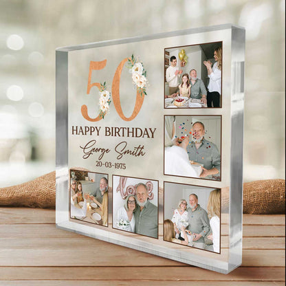 Personalized 50th Birthday Photo Plaque, Custom 50th Birthday Gifts, 50th Birthday Gifts For Men, 50th Birthday Gifts For Him