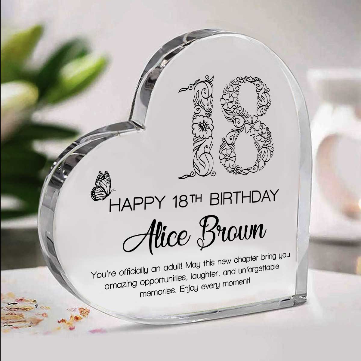 Personalised Happy 18th Birthday Gift Plaque – Daughter 18th Birthday Gifts – Ladies 18th Birthday Gifts – 18th Birthday Gifts For Girlfriend