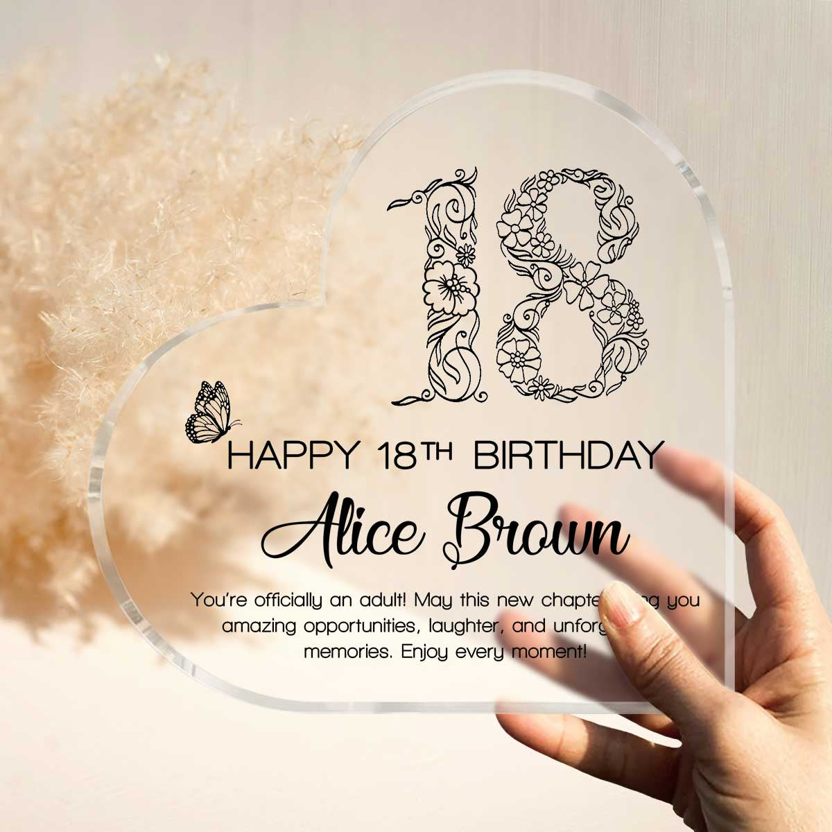 Personalised Happy 18th Birthday Gift Plaque – Daughter 18th Birthday Gifts – Ladies 18th Birthday Gifts – 18th Birthday Gifts For Girlfriend