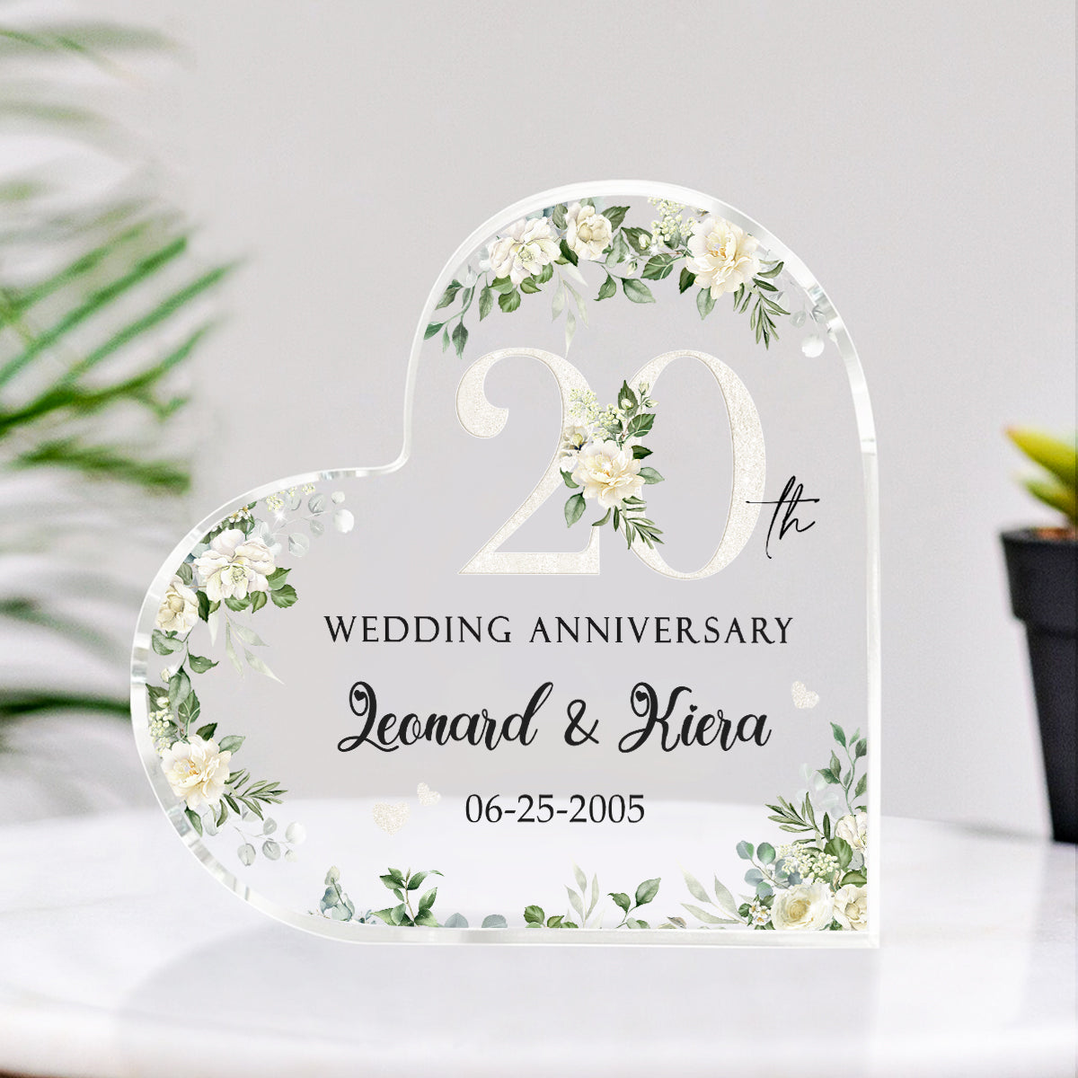 20th Wedding Anniversary Acrylic Plaque - Personalized 20th Anniversary Gift - Twenty Year Anniversary Gift