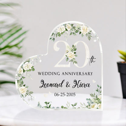 20th Wedding Anniversary Acrylic Plaque - Personalized 20th Anniversary Gift - Twenty Year Anniversary Gift