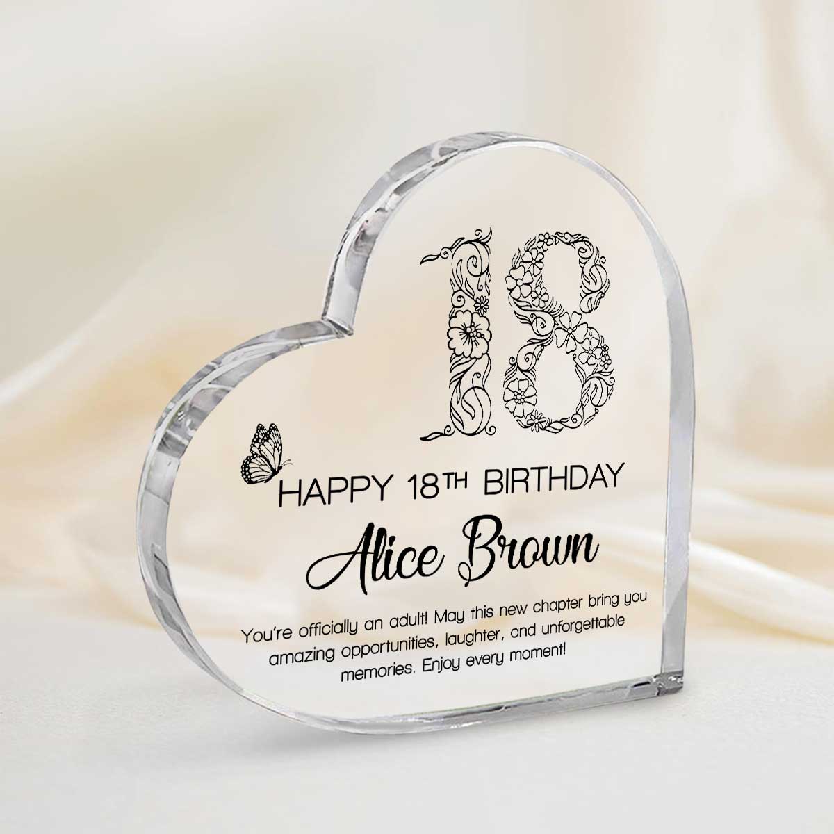 Personalised Happy 18th Birthday Gift Plaque – Daughter 18th Birthday Gifts – Ladies 18th Birthday Gifts – 18th Birthday Gifts For Girlfriend