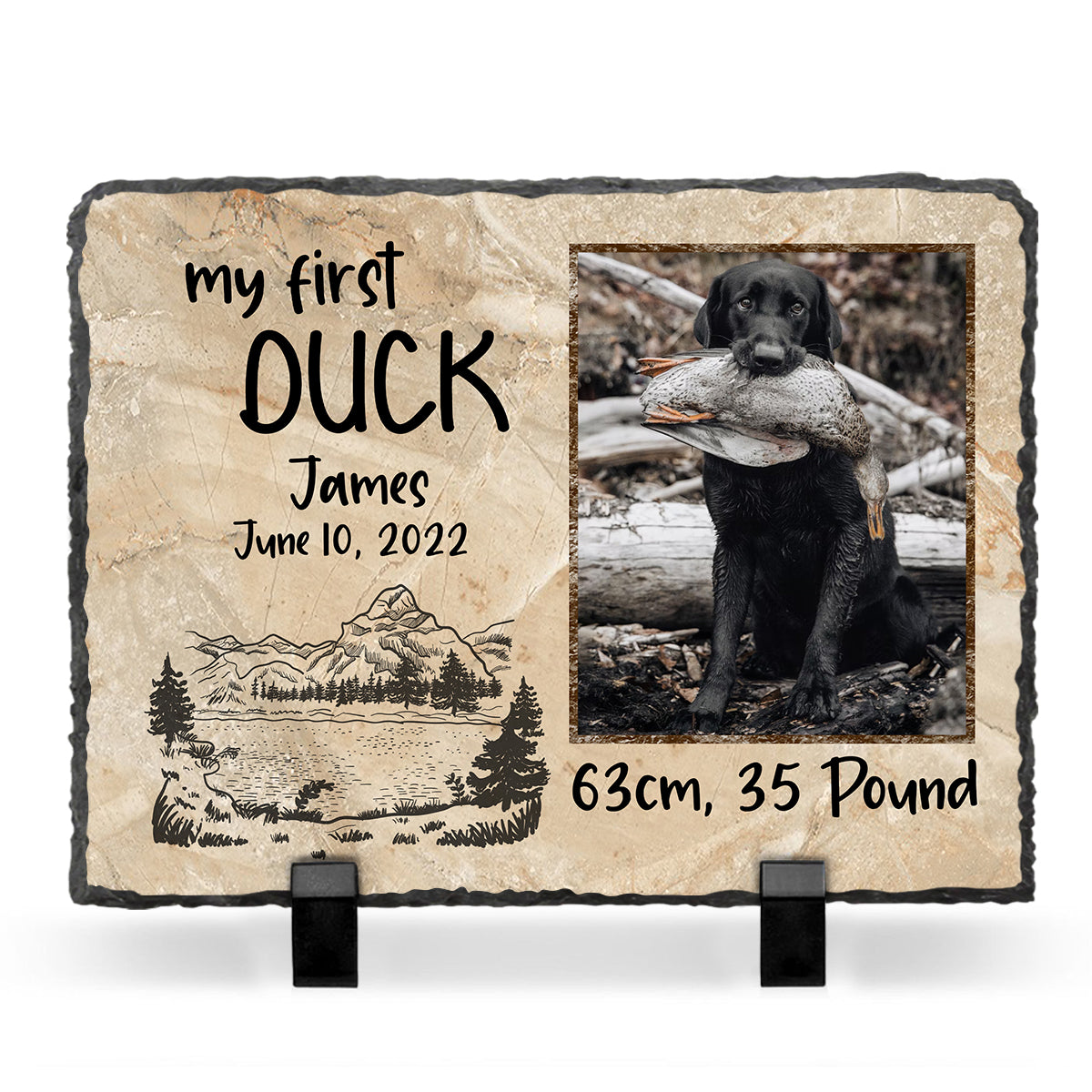 My First Duck – Personalized Duck Hunting Photo Slate – Father’s Day Gifts For Hunting Dad – Hunting Memory Keepsake