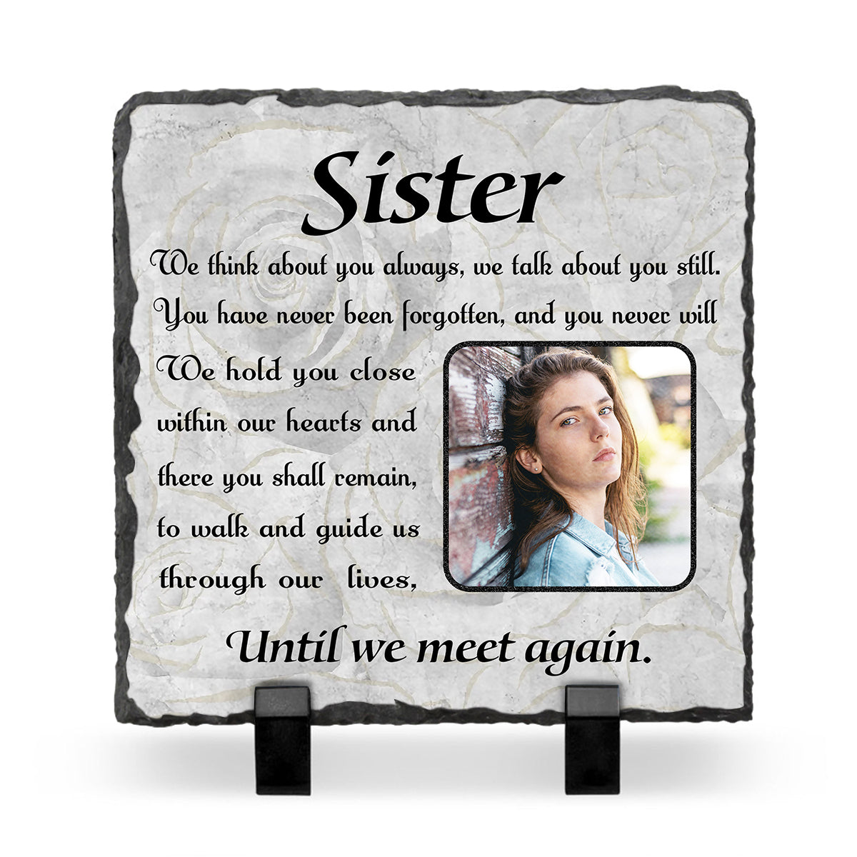 Personalized Sister Memorial Photo Slate, Sister Memorial Garden Stones, Sister Passed Away Gift, Loss of Sister Funeral Gift