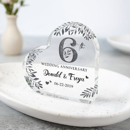 6th Wedding Anniversary Acrylic Plaque - Personalized 6 Year Anniversary Gift - Sixth Marriage Anniversary Gift