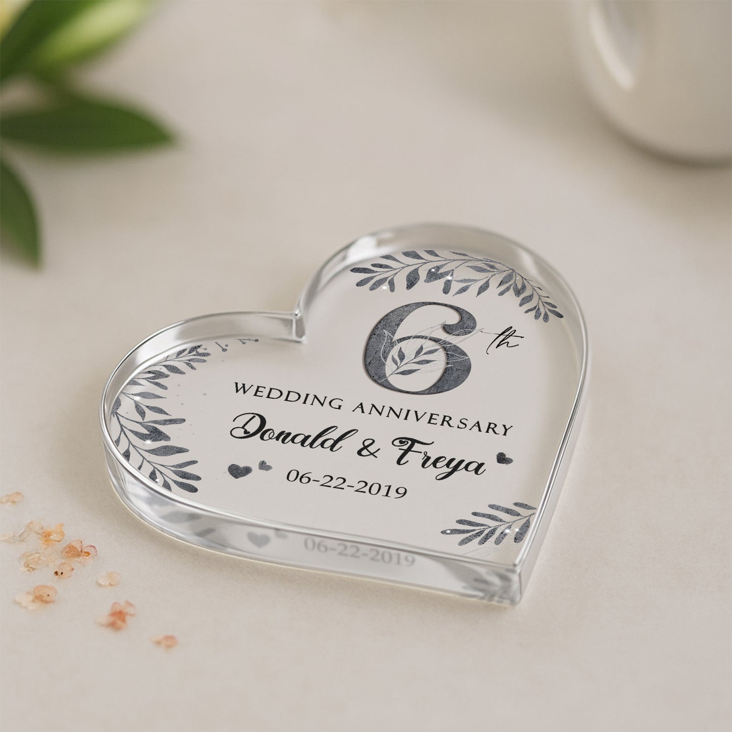 6th Wedding Anniversary Acrylic Plaque - Personalized 6 Year Anniversary Gift - Sixth Marriage Anniversary Gift