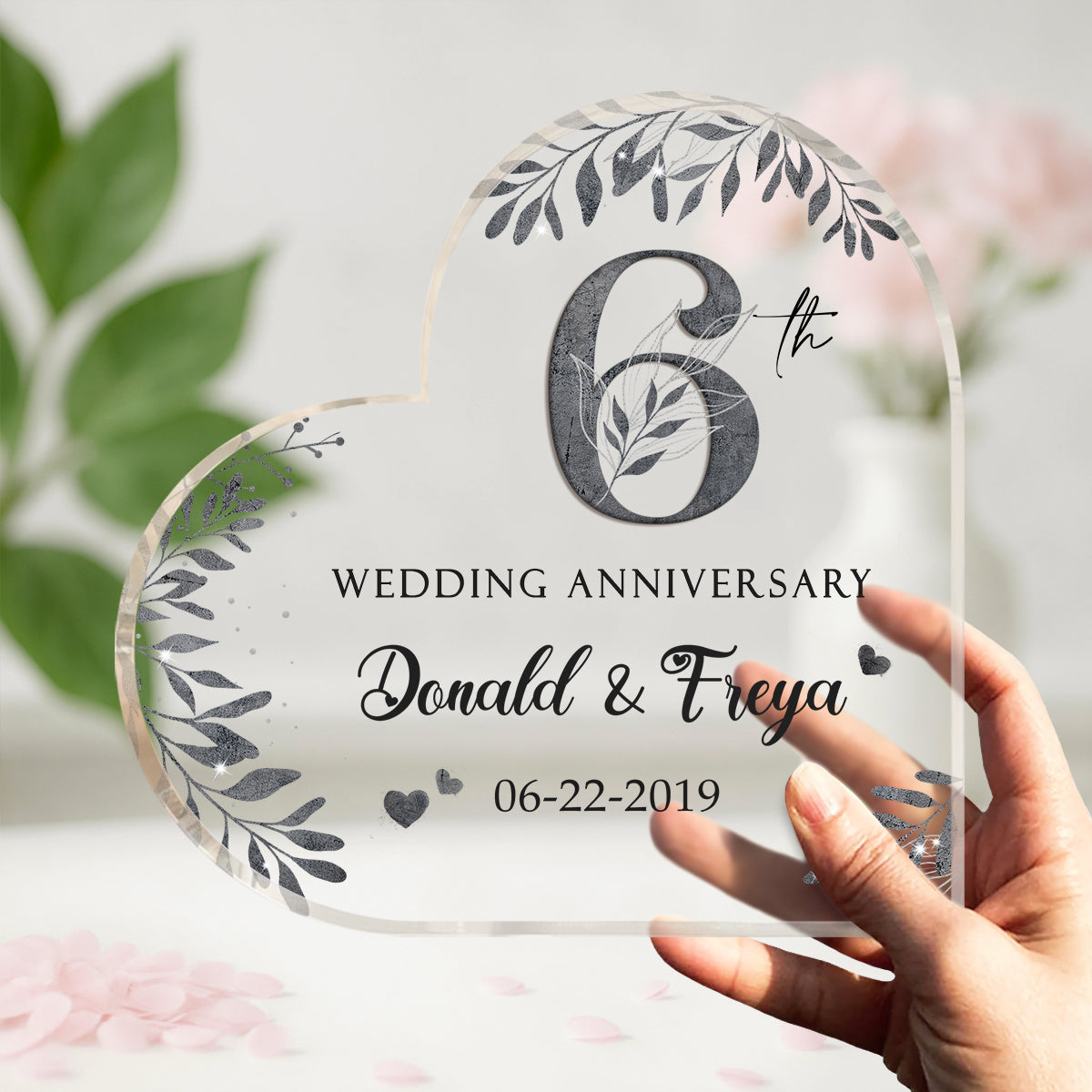 6th Wedding Anniversary Acrylic Plaque - Personalized 6 Year Anniversary Gift - Sixth Marriage Anniversary Gift