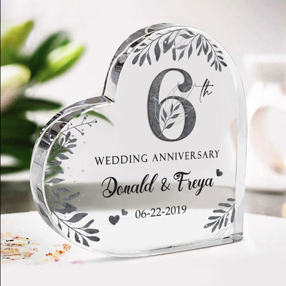 6th Wedding Anniversary Acrylic Plaque - Personalized 6 Year Anniversary Gift - Sixth Marriage Anniversary Gift