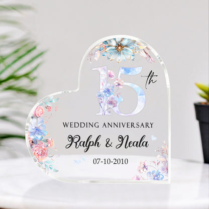 15th Wedding Anniversary – Acrylic Plaque, Personalized 15th Wedding Anniversary Gift, 15 Year Crystal Anniversary Gifts, Fifteen Year Anniversary Gifts