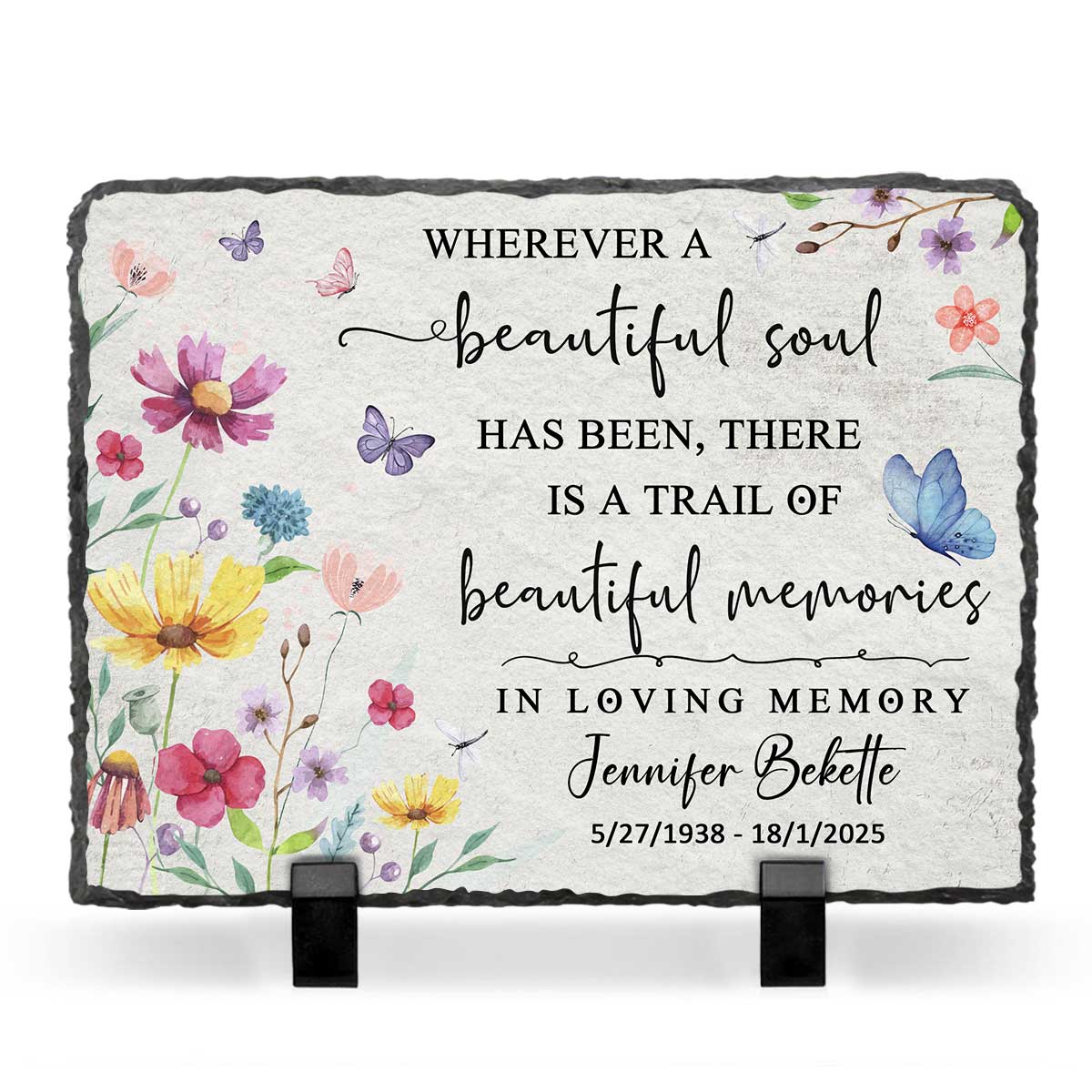 Wherever A Beautiful Soul Has Been – Personalized Memorial Stones, Custom Memorial Garden Stones, Memorial Gifts For Bereavement