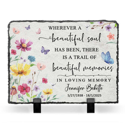Wherever A Beautiful Soul Has Been – Personalized Memorial Stones, Custom Memorial Garden Stones, Memorial Gifts For Bereavement