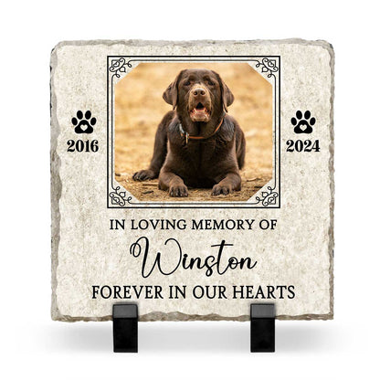 Custom Dog Memorial Stone With Picture – Pet Bereavement Gifts For The Garden – Loss Of Dog Sympathy Gift