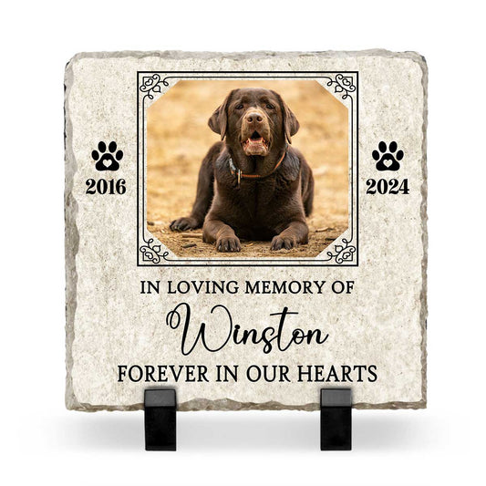Custom Dog Memorial Stone With Picture – Pet Bereavement Gifts For The Garden – Loss Of Dog Sympathy Gift