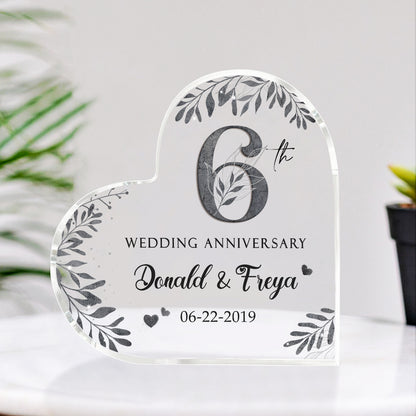 6th Wedding Anniversary Acrylic Plaque - Personalized 6 Year Anniversary Gift - Sixth Marriage Anniversary Gift