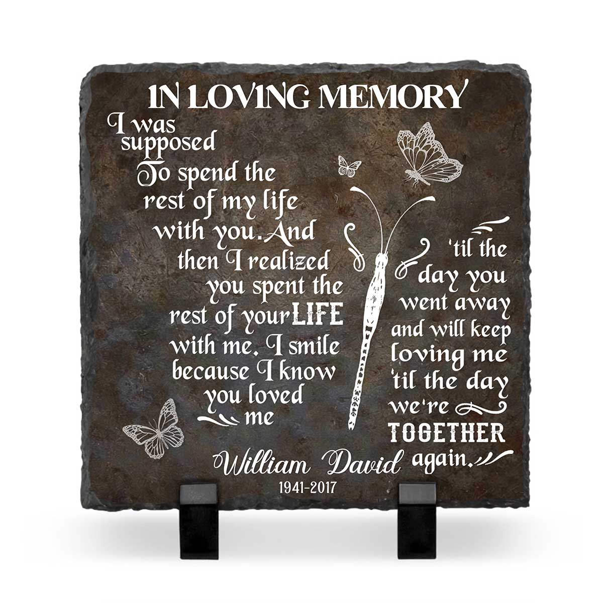 In Loving Memory Stone Slate, Personalized Memorial Plaque, Sympathy Bereavement Gift
