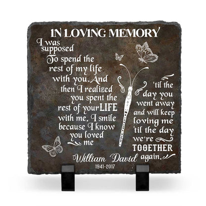 In Loving Memory Stone Slate, Personalized Memorial Plaque, Sympathy Bereavement Gift