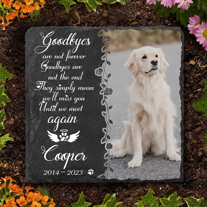Until We Meet Again Custom Pet Memorial Slate, Personalized Dog Memorial Stone, Dog Loss Gifts, Pet Memorial Gifts, Pet Grave Markers, Pet Headstones, Gifts for Pet Lovers