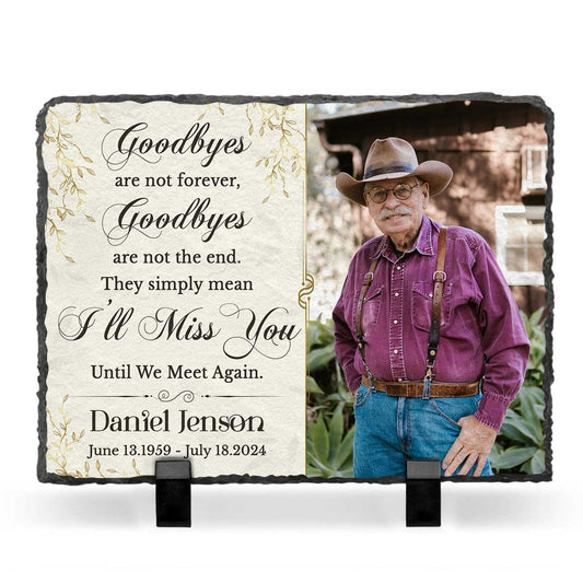 Goodbyes Are Not Forever Memorial Plaques – In Memory Of Plaque – Remembrance Gifts – Gravestone Plaques For Loss of Loved One